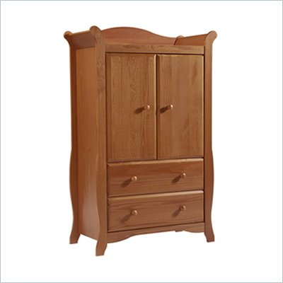 Stork Craft Aspen Armoire in Cognac Brown