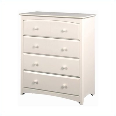 Stork Craft Beatrice 4 Drawer Chest in White Finish