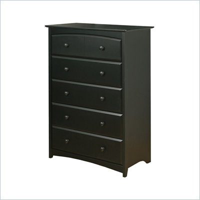 Stork Craft Beatrice 5 Drawer Chest in Black Finish