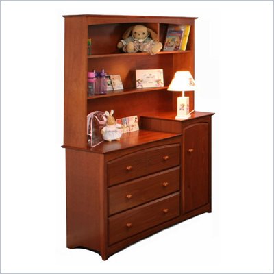 Stork Craft Beatrice Combo Tower & Hutch in Cognac Brown