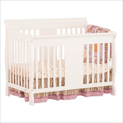 Storkcraft Calabria 4 in 1 Fixed Side Convertible Crib in White