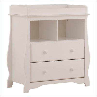Stork Craft Carrara 2 Drawer Changing Table in White