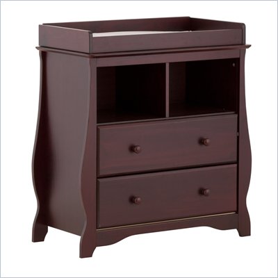 Stork Craft Carrara 2 Drawer Changing Table in Cherry