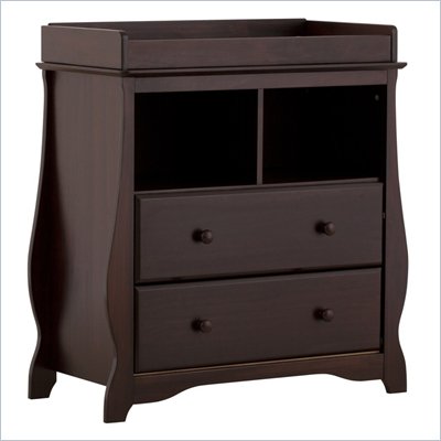 Stork Craft Carrara 2 Drawer Changing Table in Espresso