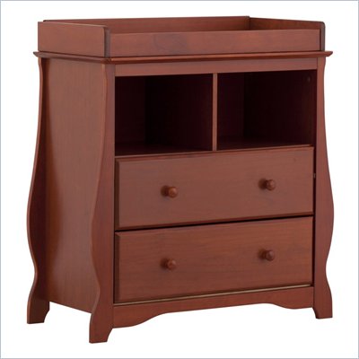 Stork Craft Carrara 2 Drawer Changing Table in Cognac
