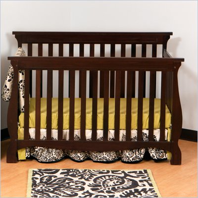 Stork Craft Carrara 4-in-1 Fixed Side Convertible Crib in Espresso