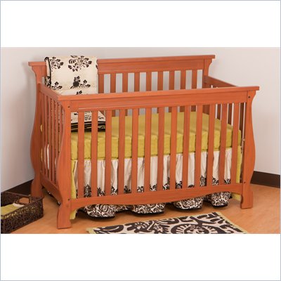 Stork Craft Carrara 4-in-1 Fixed Side Convertible Crib in Oak