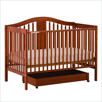Stork Craft Chelsea 4-in-1 Stages Convertible Wood Crib in Cognac 