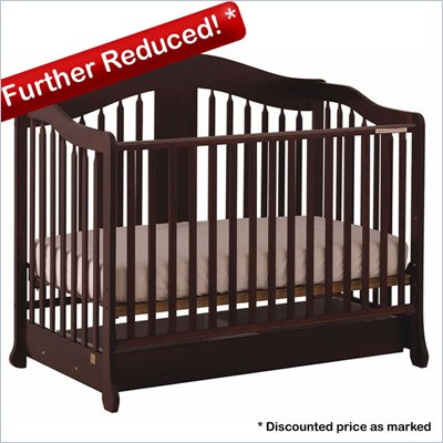 Stork Craft Rochester Stages Standard Wood Crib Set in Cherry