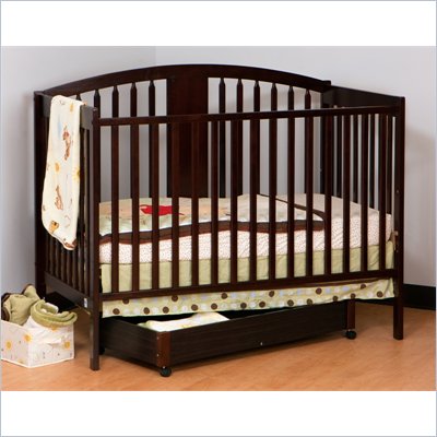 Stork Craft Hollie 4-in-1 Fixed Side Convertible Crib in Espresso