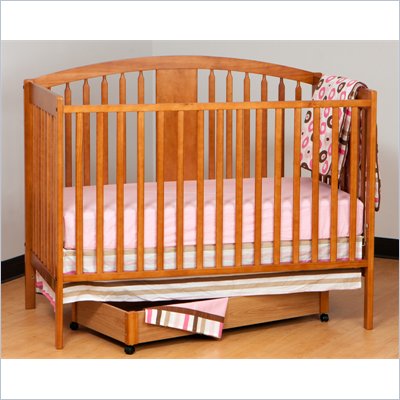 Stork Craft Hollie 4-in-1 Fixed Side Convertible Crib in Oak