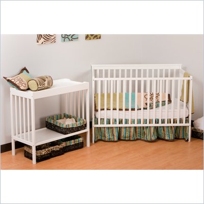 Stork Craft Milan 2-in 1 Crib and Changer Combo in White
