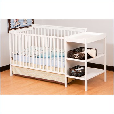 Stork Craft Milan 2-in 1 Crib and Changer in White