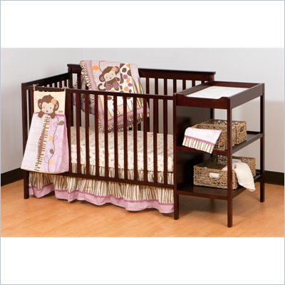 Stork Craft Milan 2-in 1 Crib and Changer in Cherry