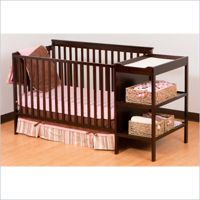 Stork Craft Milan 2-in 1 Crib and Changer Set in Espresso