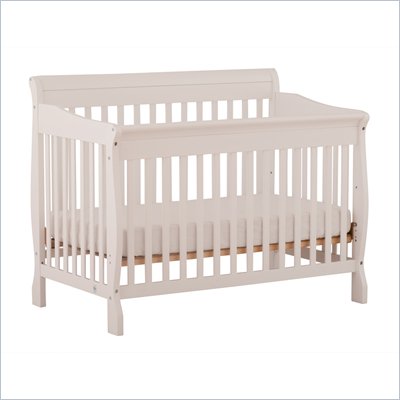 Stork Craft Modena 4 in 1 Fixed Side Convertible Crib in White