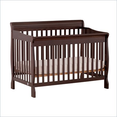 Stork Craft Modena 4 in 1 Fixed Side Convertible Crib in Espresso