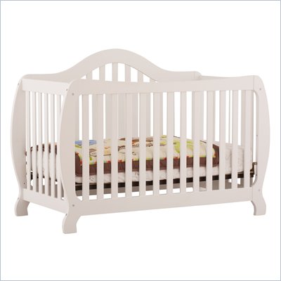 Stork Craft Monza 2-in 1 Fixed Side Convertible Crib in White