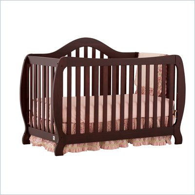 Stork Craft Monza 2-in 1 Fixed Side Convertible Crib in Cherry