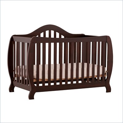 Stork Craft Monza 2-in 1 Fixed Side Convertible Crib in Espresso