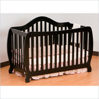 Stork Craft Monza 2-in 1 Fixed Side Convertible Crib in Black