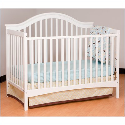 Stork Craft Ravena 2-in 1 Fixed Side Convertible Crib in White