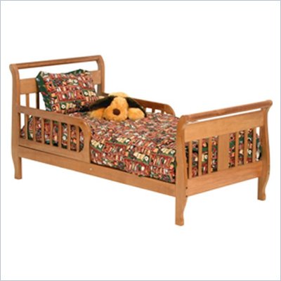 Stork Craft Soom Soom Sleigh Toddler Bed in Oak