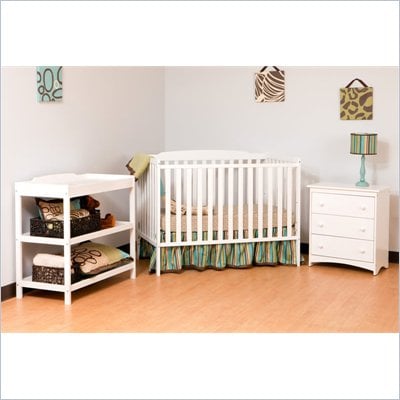 Stork Craft Turin Nursery In a Box in White Finish