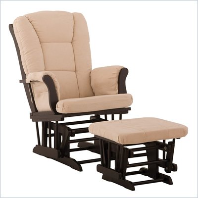 Stork Craft Tuscany Black & Beige Glider & Ottoman