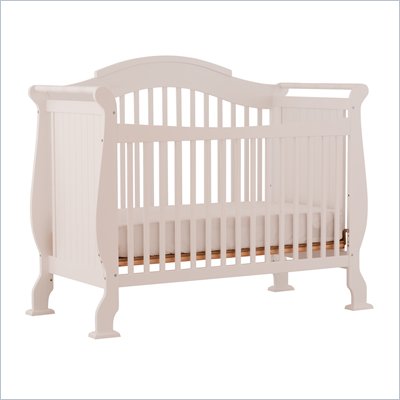 Stork Craft Valentia 4-in-1 Fixed Side Convertible Crib in White