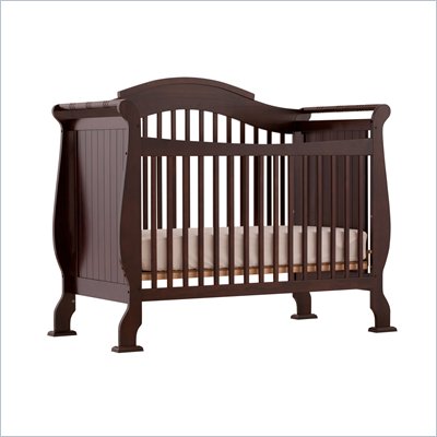 Stork Craft Valentia 4-in-1 Fixed Side Convertible Crib in Espresso