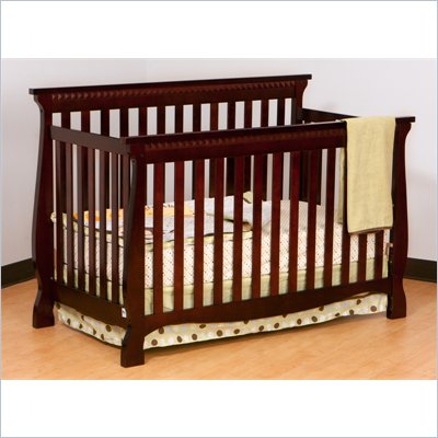 Stork Craft Venetian 4-in-1 Fixed Side Convertible Crib in Cherry