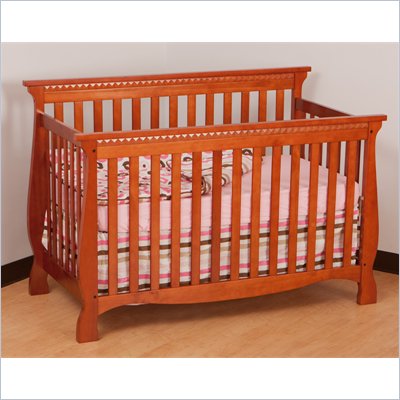 Stork Craft Venetian 4-in-1 Fixed Side Convertible Crib in Cognac