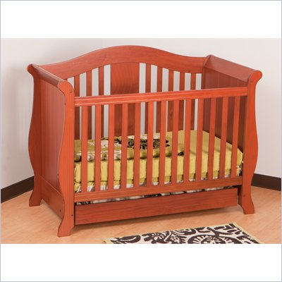 Stork Craft Vittoria 3-in-1 Fixed Side Convertible Crib in Cognac