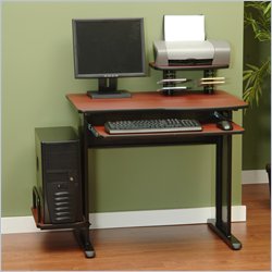 Studio RTA Network Wood Computer Desk in Black and Cherry