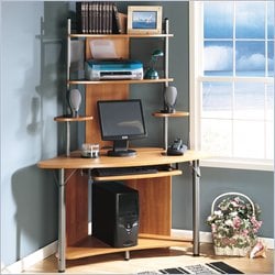 Studio RTA Apollo Wood Corner Computer Desk in Pewter and Pearwood