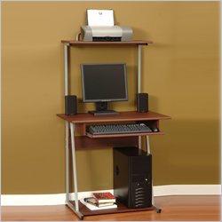 Studio RTA Cosmo Wood Computer Desk in Silver and Cherry