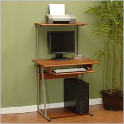 Studio RTA Cosmo Wood Computer Desk with Hutch in Champagne and Maple