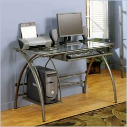 Studio RTA Javelin Computer Desk in Pewter and Glass