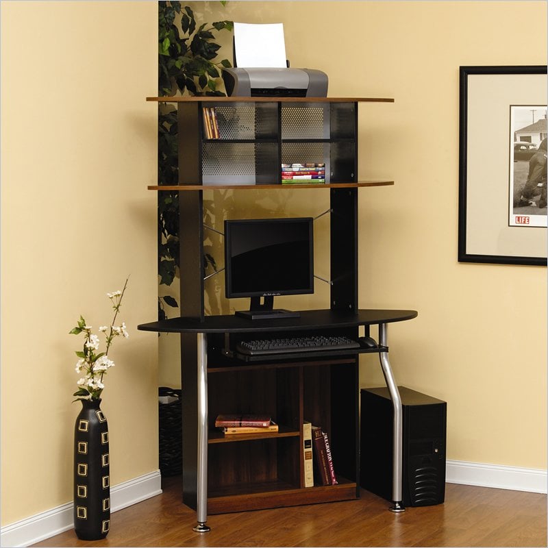 Studio RTA Corner Computer Desk in Black and Maple