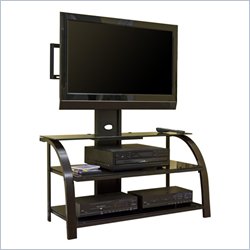 Studio RTA TV Stand with Panel Mount in Black/Dark Espresso