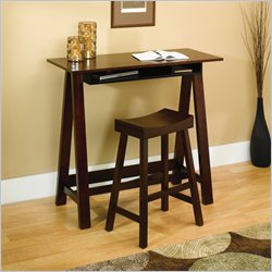 Studio RTA Laurel Canyon Trestle Desk with Stool in Espresso/Black
