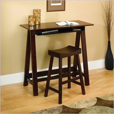 Studio RTA Laurel Canyon Trestle Desk with Stool in Espresso/Black