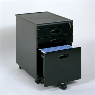 Studio RTA 3 Drawer Mobile Metal File Cabinet in Black