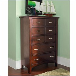 Samuel Lawrence Furniture Bridgeport 5 Drawer Chest in Dark Merlot Finish