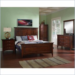 Samuel Lawrence Furniture Bridgeport Panel Bed in Dark Merlot Finish