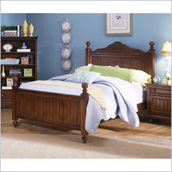 Samuel Lawrence Furniture Seabrook Wood Panel Bed 5 Piece Panel Bedroom Set in Cottage Cherry