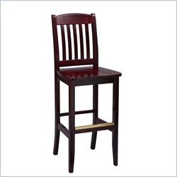Regal Solid Beech 24 High Slatted Back Wooden Seat Counter Stool-Chrome