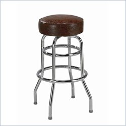 Regal Belford 26" Retro Backless Chrome Swivel Counter Stool