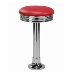 Regal Franca 30 High Diner Style Round Backless Swivel Chrome Bar Stool